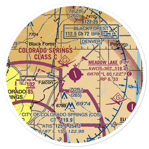 Meadow Lake Airport (FLY) VFR Sectional Sticker (20 mile)
