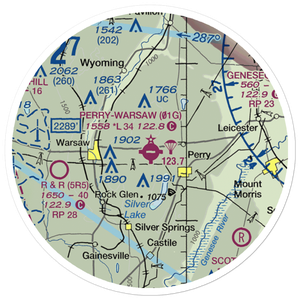 Perry-Warsaw Airport (01G) VFR Sectional Sticker (20 mile)
