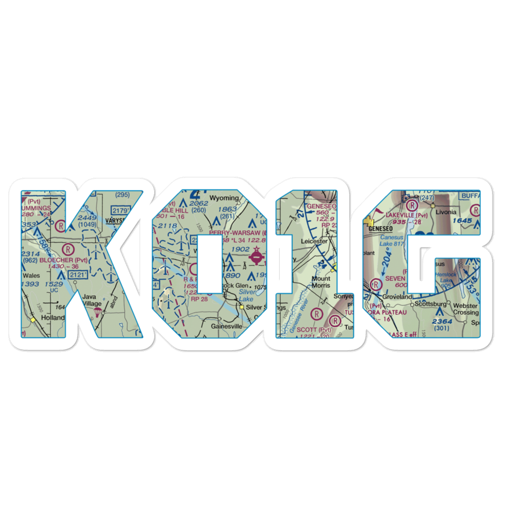 Perry-Warsaw Airport (01G) VFR Sectional Sticker 