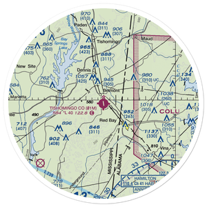 Tishomingo County Airport (01M) VFR Sectional Sticker (30 mile)