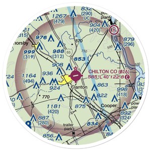 Chilton County Airport / Gragg-Wade Field (02A) VFR Sectional Sticker (20 mile)
