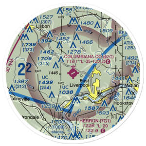 Columbiana County Airport (02G) VFR Sectional Sticker (20 mile)