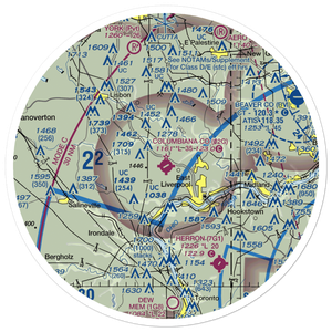 Columbiana County Airport (02G) VFR Sectional Sticker (30 mile)