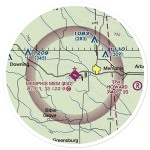 Memphis Memorial Airport (03D) VFR Sectional Sticker (20 mile)