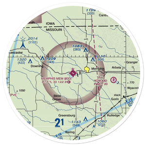 Memphis Memorial Airport (03D) VFR Sectional Sticker (30 mile)