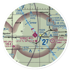 Hawley Municipal Airport (04Y) VFR Sectional Sticker (20 mile)