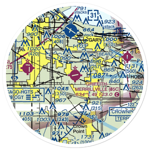 Griffith-Merrillville Airport (05C) VFR Sectional Sticker (20 mile)