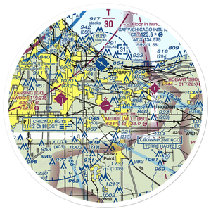 Griffith-Merrillville Airport (05C) VFR Sectional Sticker (30 mile)