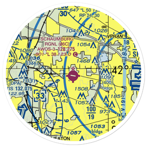 Schaumburg Regional Airport (06C) VFR Sectional Sticker (20 mile)