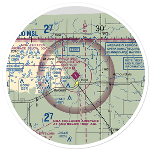 Rolla Municipal Airport (06D) VFR Sectional Sticker (30 mile)