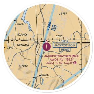 Jackpot Airport/Hayden Field (06U) VFR Sectional Sticker (20 mile)