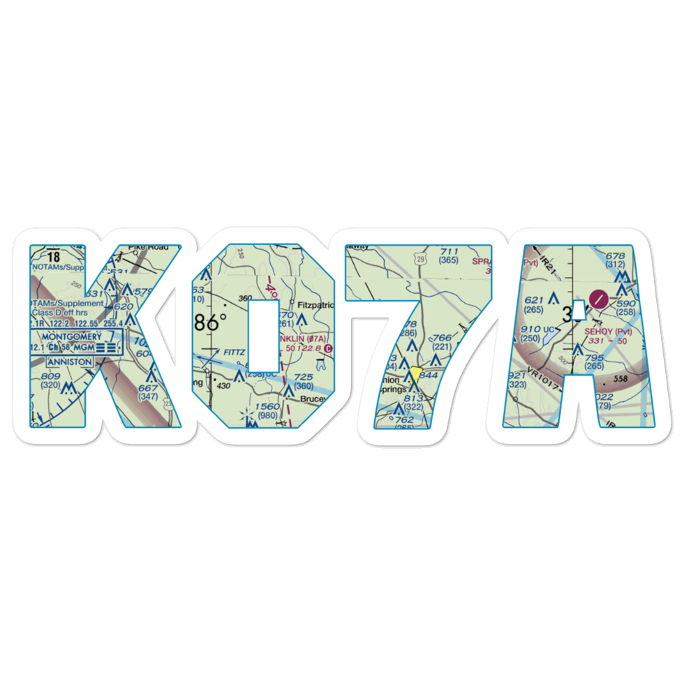Franklin Field (07A) VFR Sectional Sticker 