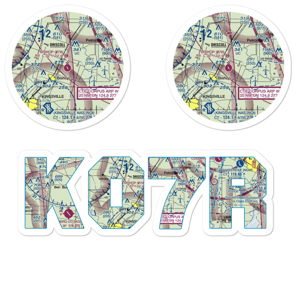Bishop Municipal Airport (07R) VFR Sectional Sticker Pack 
