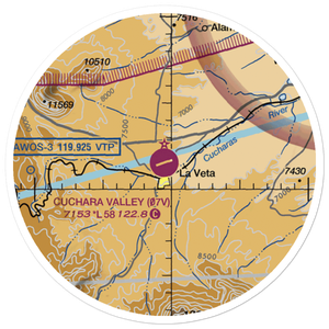 Cuchara Valley At La Veta Airport (07V) VFR Sectional Sticker (20 mile)