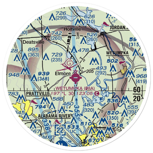 Wetumpka Municipal Airport (08A) VFR Sectional Sticker (20 mile)