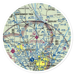 Wetumpka Municipal Airport (08A) VFR Sectional Sticker (30 mile)