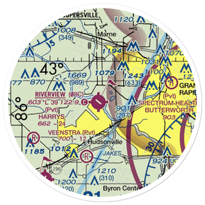 Riverview Airport (08C) VFR Sectional Sticker (20 mile)