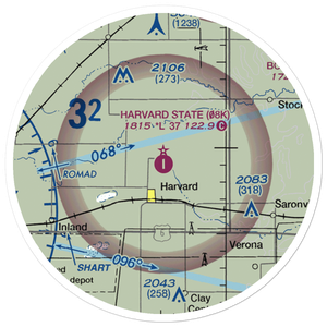 Harvard State Airport (08K) VFR Sectional Sticker (20 mile)