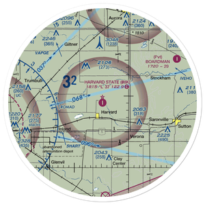 Harvard State Airport (08K) VFR Sectional Sticker (30 mile)