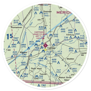 Carthage-Leake County Airport (08M) VFR Sectional Sticker (30 mile)