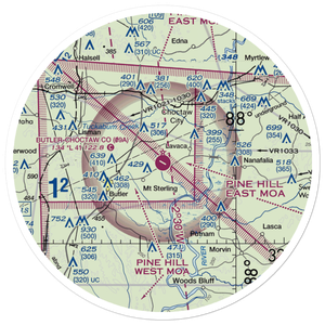 Butler-Choctaw County Airport (09A) VFR Sectional Sticker (30 mile)