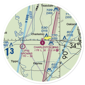 Charleston Municipal Airport (09M) VFR Sectional Sticker (20 mile)
