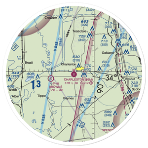 Charleston Municipal Airport (09M) VFR Sectional Sticker (30 mile)