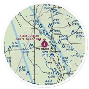 Tyler County Airport (09R) VFR Sectional Sticker (20 mile)