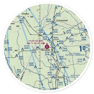 Tyler County Airport (09R) VFR Sectional Sticker (30 mile)