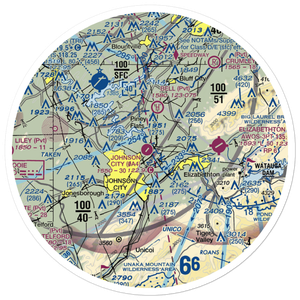 Johnson City Stolport Airport (0A4) VFR Sectional Sticker (30 mile)