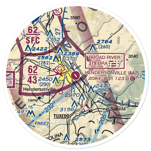 Hendersonville Airport (0A7) VFR Sectional Sticker (20 mile)