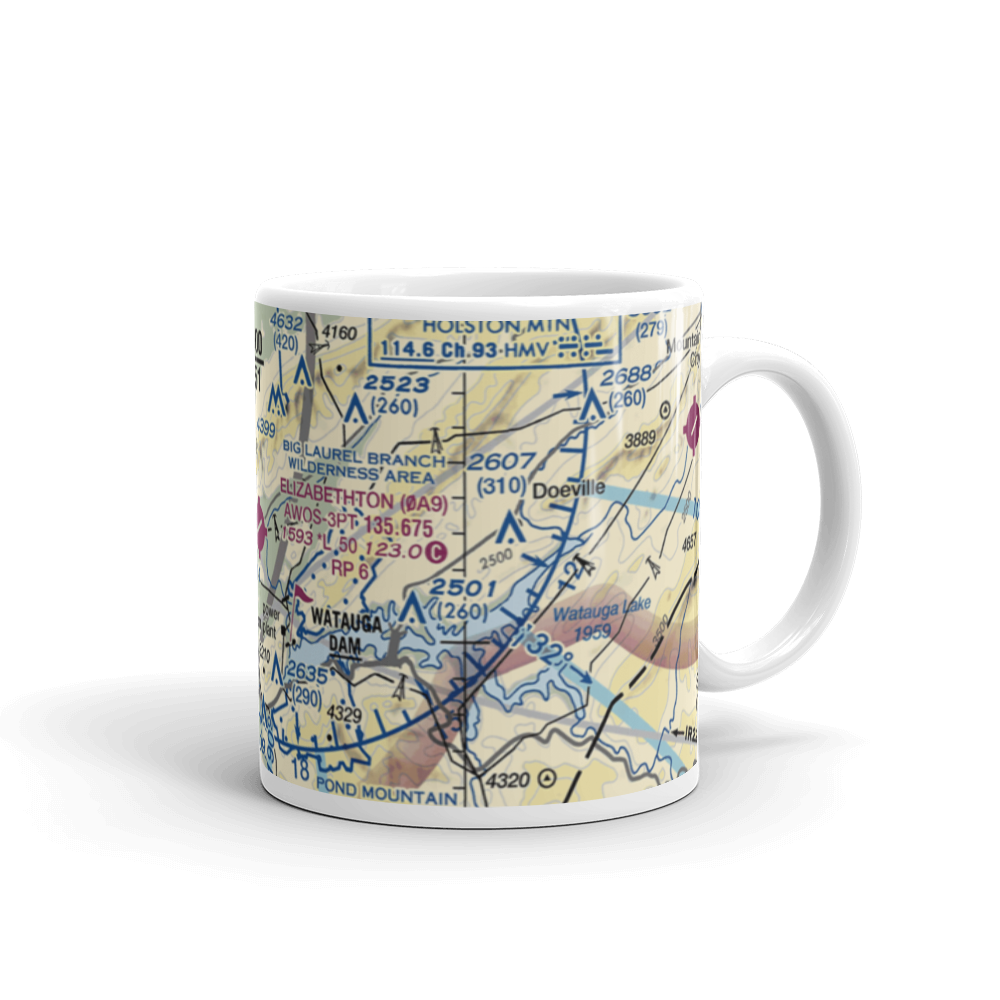 Elizabethton Municipal Airport (0A9) VFR Sectional  Mug 