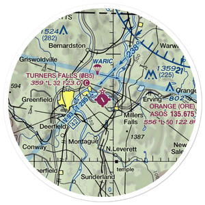 Turners Falls Airport (0B5) VFR Sectional Sticker (20 mile)