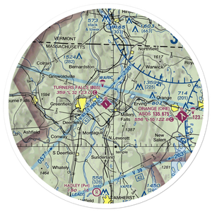 Turners Falls Airport (0B5) VFR Sectional Sticker (30 mile)
