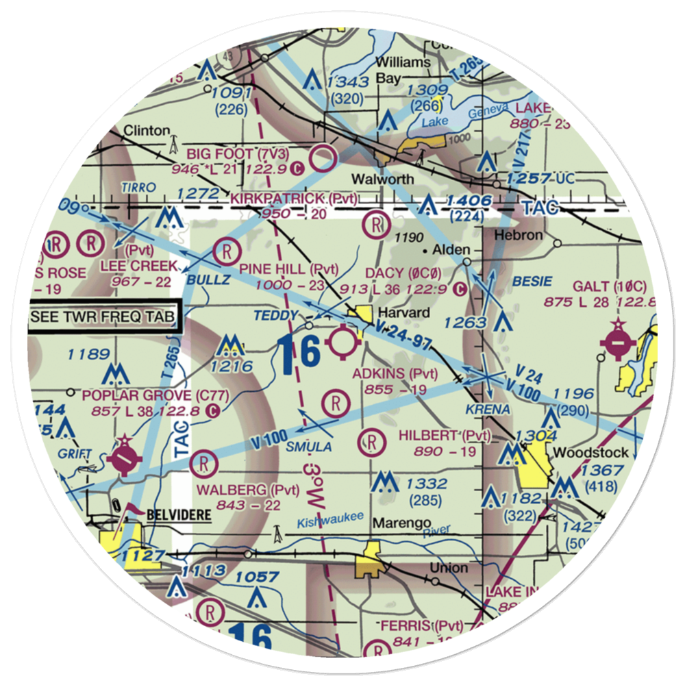 Dacy Airport (0C0) VFR Sectional Sticker (30 mile) 