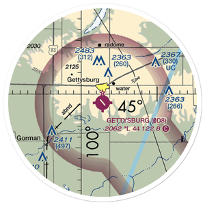 Gettysburg Municipal Airport (0D8) VFR Sectional Sticker (20 mile)