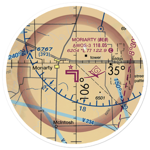 Moriarty Municipal Airport (0E0) VFR Sectional Sticker (20 mile)