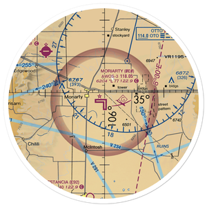 Moriarty Municipal Airport (0E0) VFR Sectional Sticker (30 mile)