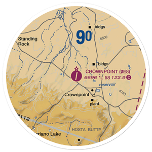 Crownpoint Airport (0E8) VFR Sectional Sticker (20 mile)