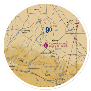 Crownpoint Airport (0E8) VFR Sectional Sticker (30 mile)