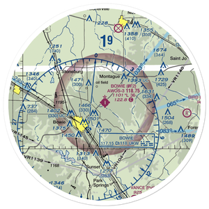 Bowie Municipal Airport (0F2) VFR Sectional Sticker (30 mile)