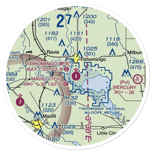 Tishomingo Airpark (0F9) VFR Sectional Sticker (20 mile)