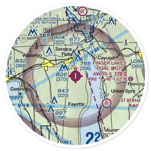 Finger Lakes Regional Airport (0G7) VFR Sectional Sticker (20 mile)