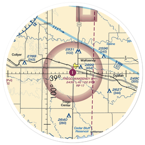 Trego Wakeeney Airport (0H1) VFR Sectional Sticker (30 mile)