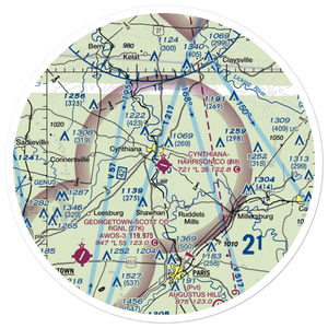 Cynthiana-Harrison County Airport (0I8) VFR Sectional Sticker (30 mile)