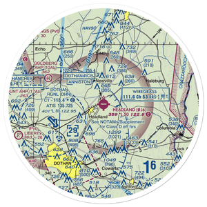 Headland Municipal Airport (0J6) VFR Sectional Sticker (30 mile)