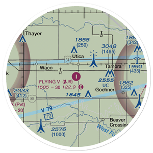 Flying V Airport (0J9) VFR Sectional Sticker (20 mile)