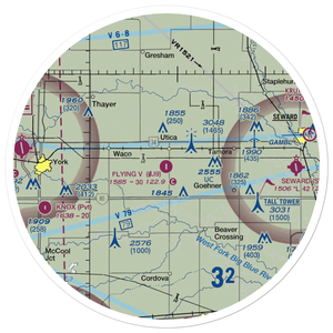 Flying V Airport (0J9) VFR Sectional Sticker (30 mile)