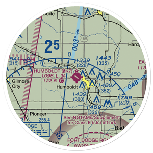 Humboldt Municipal Airport (0K7) VFR Sectional Sticker (20 mile)