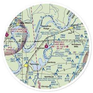 Reelfoot Lake Airport (0M2) VFR Sectional Sticker (30 mile)